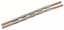 Load image into Gallery viewer, 041320 Headstall Cheeks- round leather with crimped ferrules installed-natural color