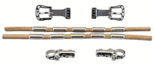 Load image into Gallery viewer, 041320 Headstall Cheeks- round leather with crimped ferrules installed-natural color