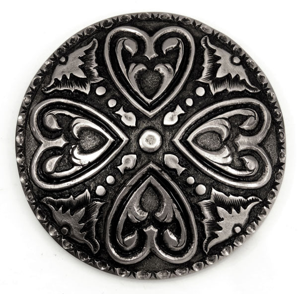 042317 Concho- 4 hearts pattern, bronze by Horse Shoe Brand Tools
