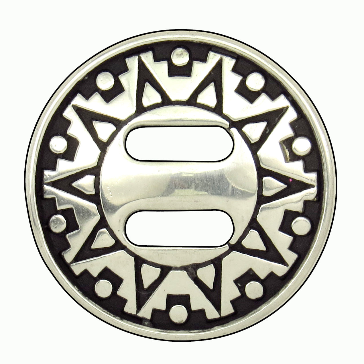FA4834-1 SP Sterling Silver Plated Slotted Scalloped Concho 1 1/4 - Conchos